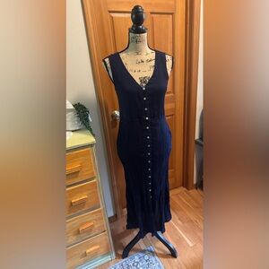 Nanette Lepore Navy Blue Sleeveless Long button dress or Vest